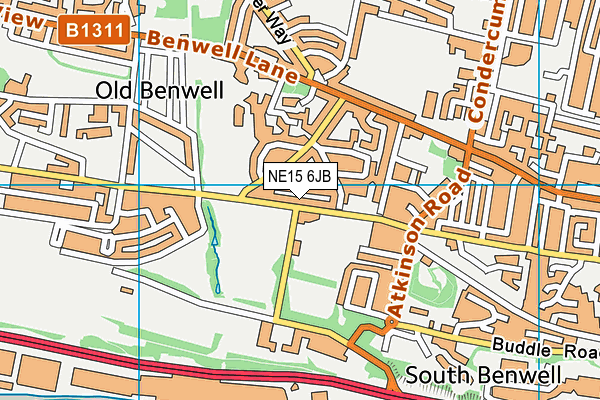 St Joseph's Catholic Primary School, Benwell map (NE15 6JB) - OS VectorMap District (Ordnance Survey)