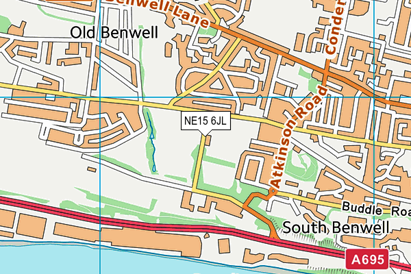 NE15 6JL map - OS VectorMap District (Ordnance Survey)