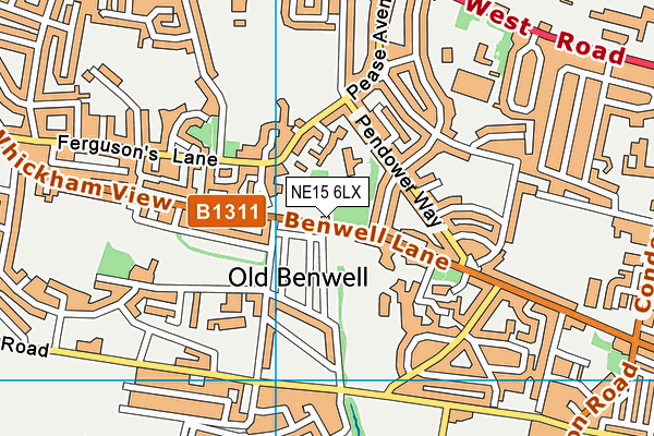 NE15 6LX map - OS VectorMap District (Ordnance Survey)