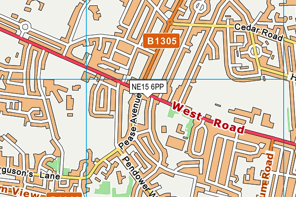 NE15 6PP map - OS VectorMap District (Ordnance Survey)