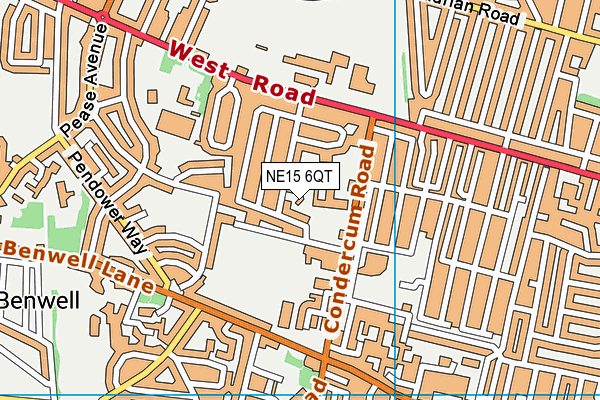 NE15 6QT map - OS VectorMap District (Ordnance Survey)