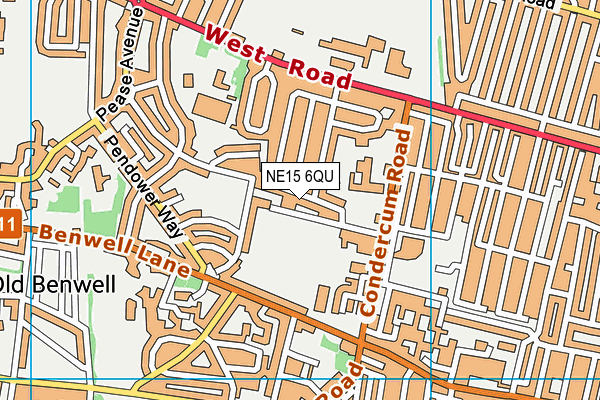 NE15 6QU map - OS VectorMap District (Ordnance Survey)