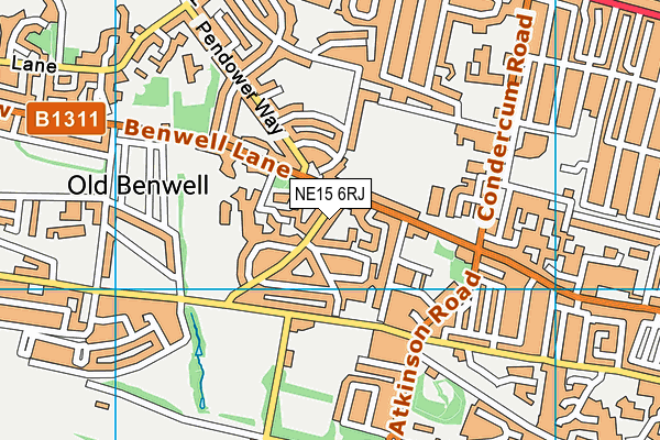 NE15 6RJ map - OS VectorMap District (Ordnance Survey)