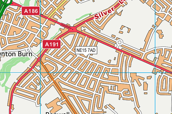 NE15 7AD map - OS VectorMap District (Ordnance Survey)