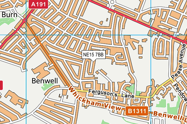 NE15 7BB map - OS VectorMap District (Ordnance Survey)