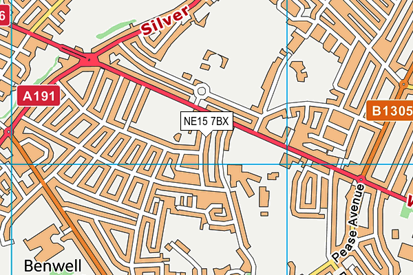 NE15 7BX map - OS VectorMap District (Ordnance Survey)