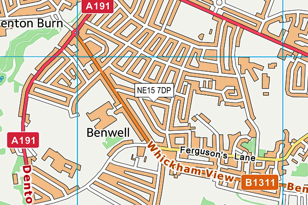 NE15 7DP map - OS VectorMap District (Ordnance Survey)