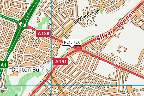 NE15 7EX map - OS VectorMap District (Ordnance Survey)