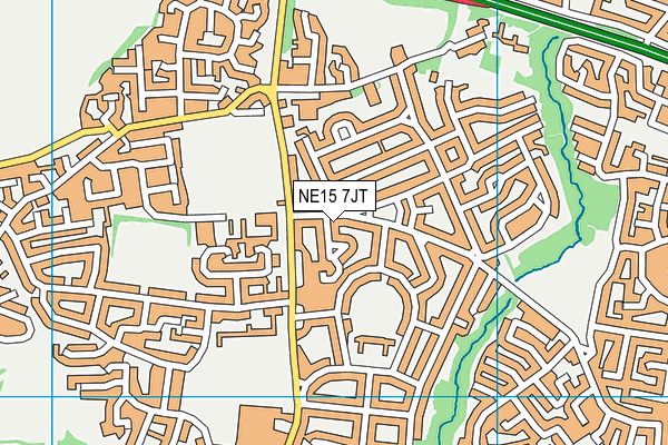 NE15 7JT map - OS VectorMap District (Ordnance Survey)