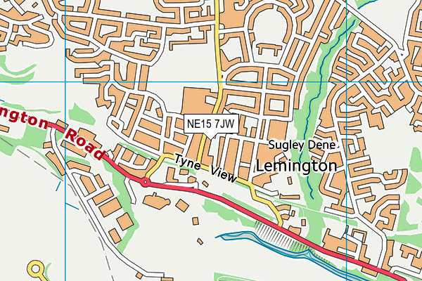 NE15 7JW map - OS VectorMap District (Ordnance Survey)