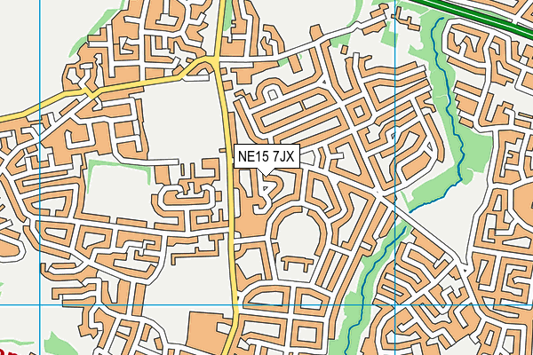 NE15 7JX map - OS VectorMap District (Ordnance Survey)
