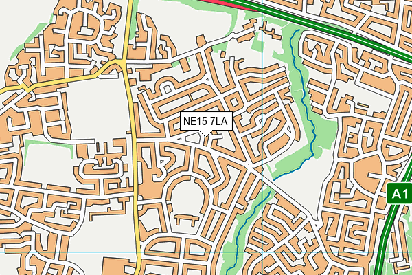NE15 7LA map - OS VectorMap District (Ordnance Survey)