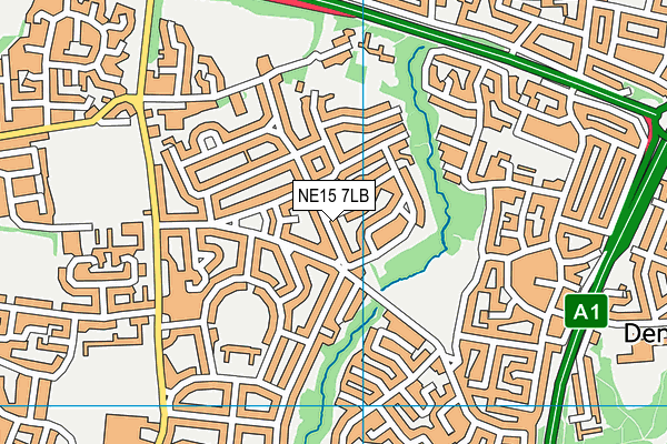 NE15 7LB map - OS VectorMap District (Ordnance Survey)