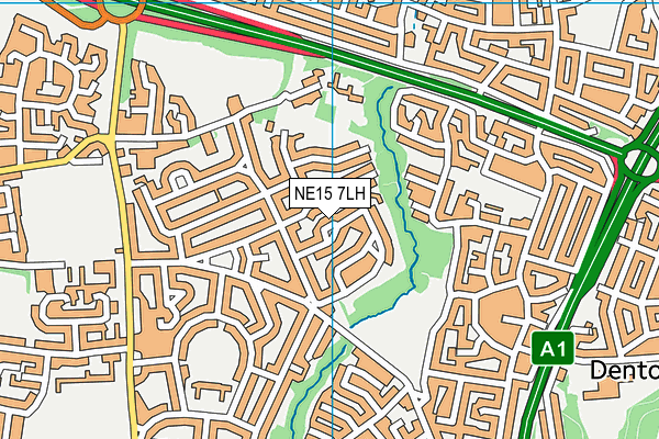 NE15 7LH map - OS VectorMap District (Ordnance Survey)
