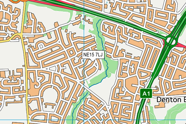 NE15 7LJ map - OS VectorMap District (Ordnance Survey)