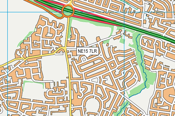 NE15 7LR map - OS VectorMap District (Ordnance Survey)