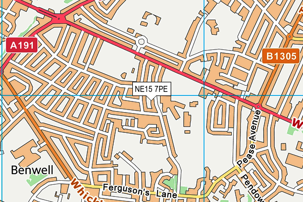 NE15 7PE map - OS VectorMap District (Ordnance Survey)