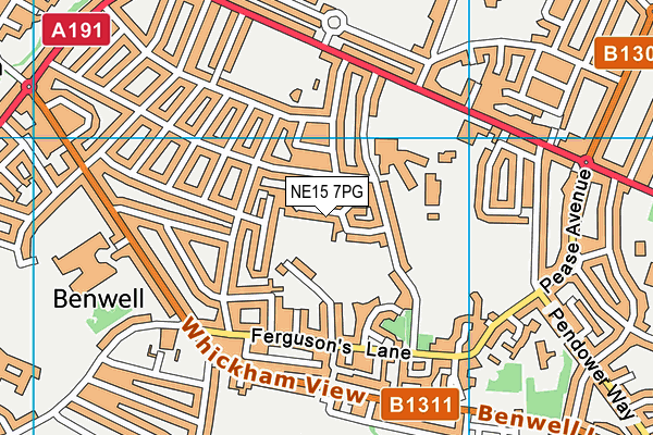 Newcastle Football Centre map (NE15 7PG) - OS VectorMap District (Ordnance Survey)