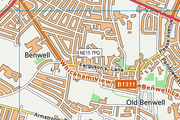 NE15 7PQ map - OS VectorMap District (Ordnance Survey)