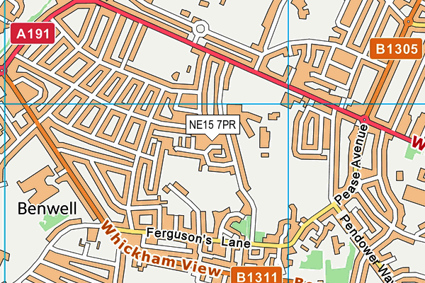 NE15 7PR map - OS VectorMap District (Ordnance Survey)