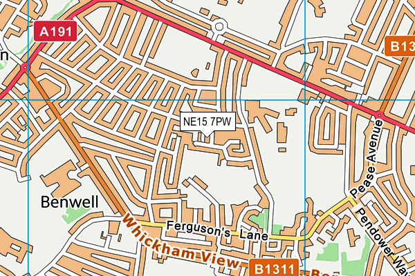 NE15 7PW map - OS VectorMap District (Ordnance Survey)