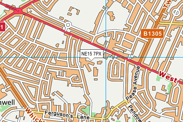 St Cuthbert's High School map (NE15 7PX) - OS VectorMap District (Ordnance Survey)