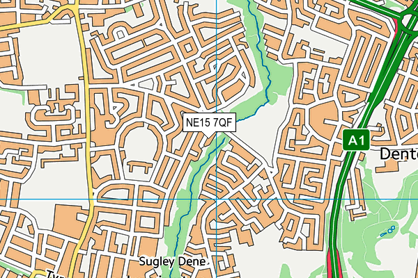 NE15 7QF map - OS VectorMap District (Ordnance Survey)