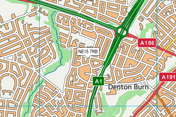 NE15 7RB map - OS VectorMap District (Ordnance Survey)