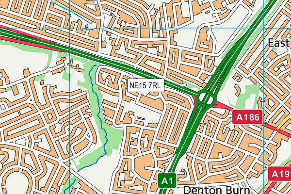 NE15 7RL map - OS VectorMap District (Ordnance Survey)