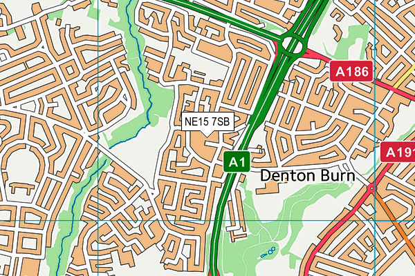 NE15 7SB map - OS VectorMap District (Ordnance Survey)