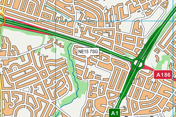 NE15 7SG map - OS VectorMap District (Ordnance Survey)