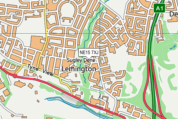 NE15 7XJ map - OS VectorMap District (Ordnance Survey)