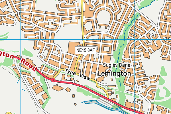 NE15 8AF map - OS VectorMap District (Ordnance Survey)