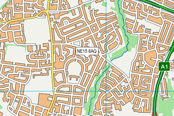 NE15 8AQ map - OS VectorMap District (Ordnance Survey)