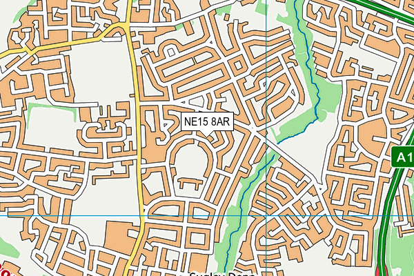 NE15 8AR map - OS VectorMap District (Ordnance Survey)