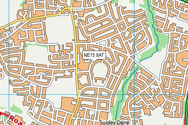 NE15 8AT map - OS VectorMap District (Ordnance Survey)