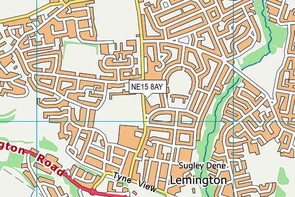 NE15 8AY map - OS VectorMap District (Ordnance Survey)