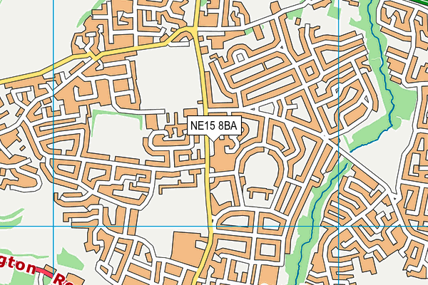NE15 8BA map - OS VectorMap District (Ordnance Survey)