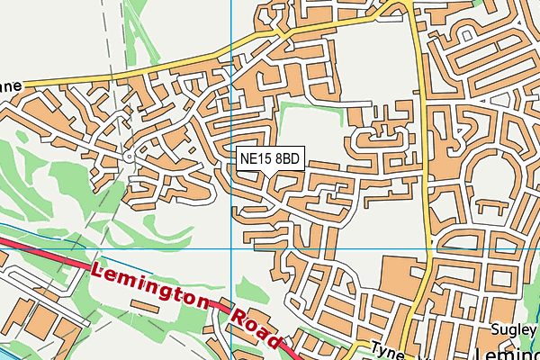 NE15 8BD map - OS VectorMap District (Ordnance Survey)