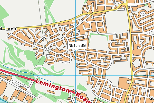 NE15 8BG map - OS VectorMap District (Ordnance Survey)