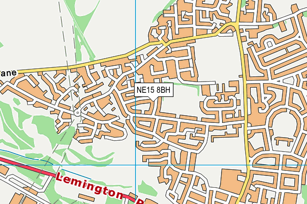 NE15 8BH map - OS VectorMap District (Ordnance Survey)