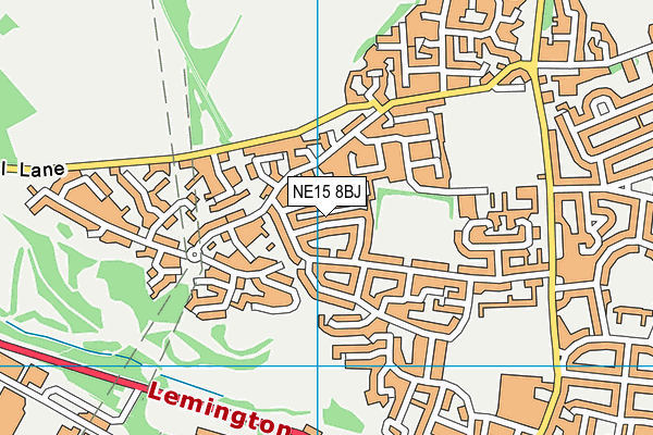 NE15 8BJ map - OS VectorMap District (Ordnance Survey)