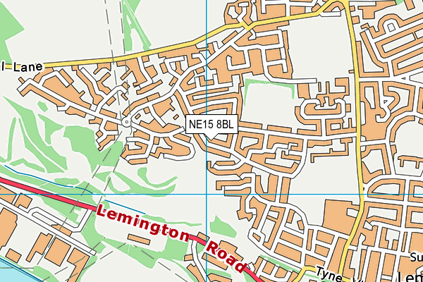 NE15 8BL map - OS VectorMap District (Ordnance Survey)