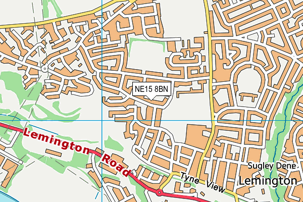 NE15 8BN map - OS VectorMap District (Ordnance Survey)