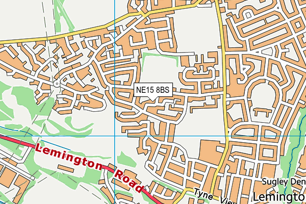 NE15 8BS map - OS VectorMap District (Ordnance Survey)