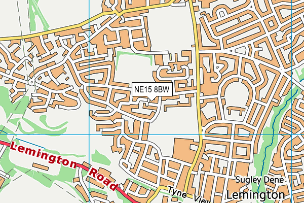 NE15 8BW map - OS VectorMap District (Ordnance Survey)