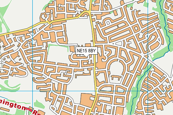 NE15 8BY map - OS VectorMap District (Ordnance Survey)