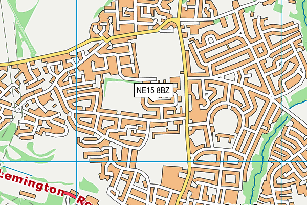NE15 8BZ map - OS VectorMap District (Ordnance Survey)
