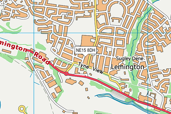 NE15 8DH map - OS VectorMap District (Ordnance Survey)