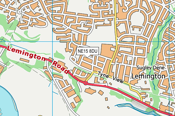 NE15 8DU map - OS VectorMap District (Ordnance Survey)